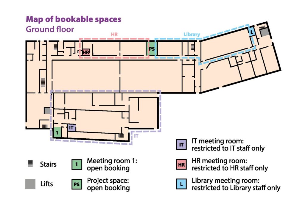 Map of bookable spaces ground floor